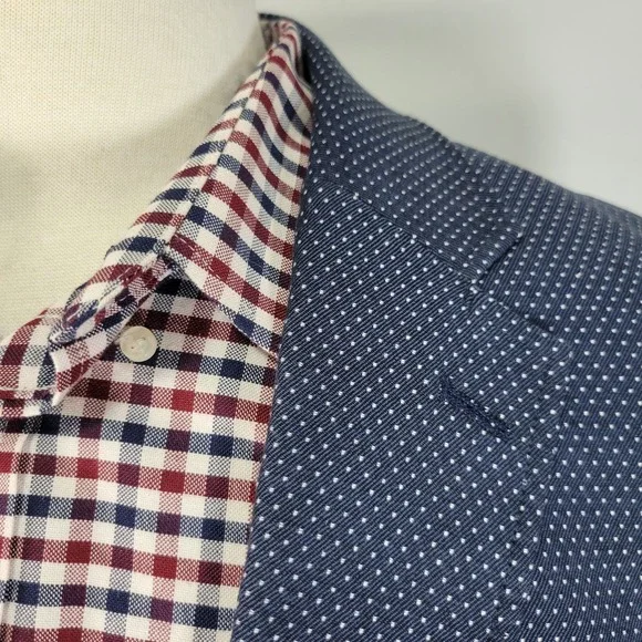 Joseph Abboud Men's Sport Coat Blazer Two Button Navy Polka Dots‎ Size XXL